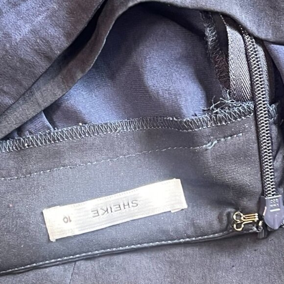 Sheike  Navy Blue  Satin  Ruffle  Crop  Pants  Womens Size 10 - Picture 2 of 16